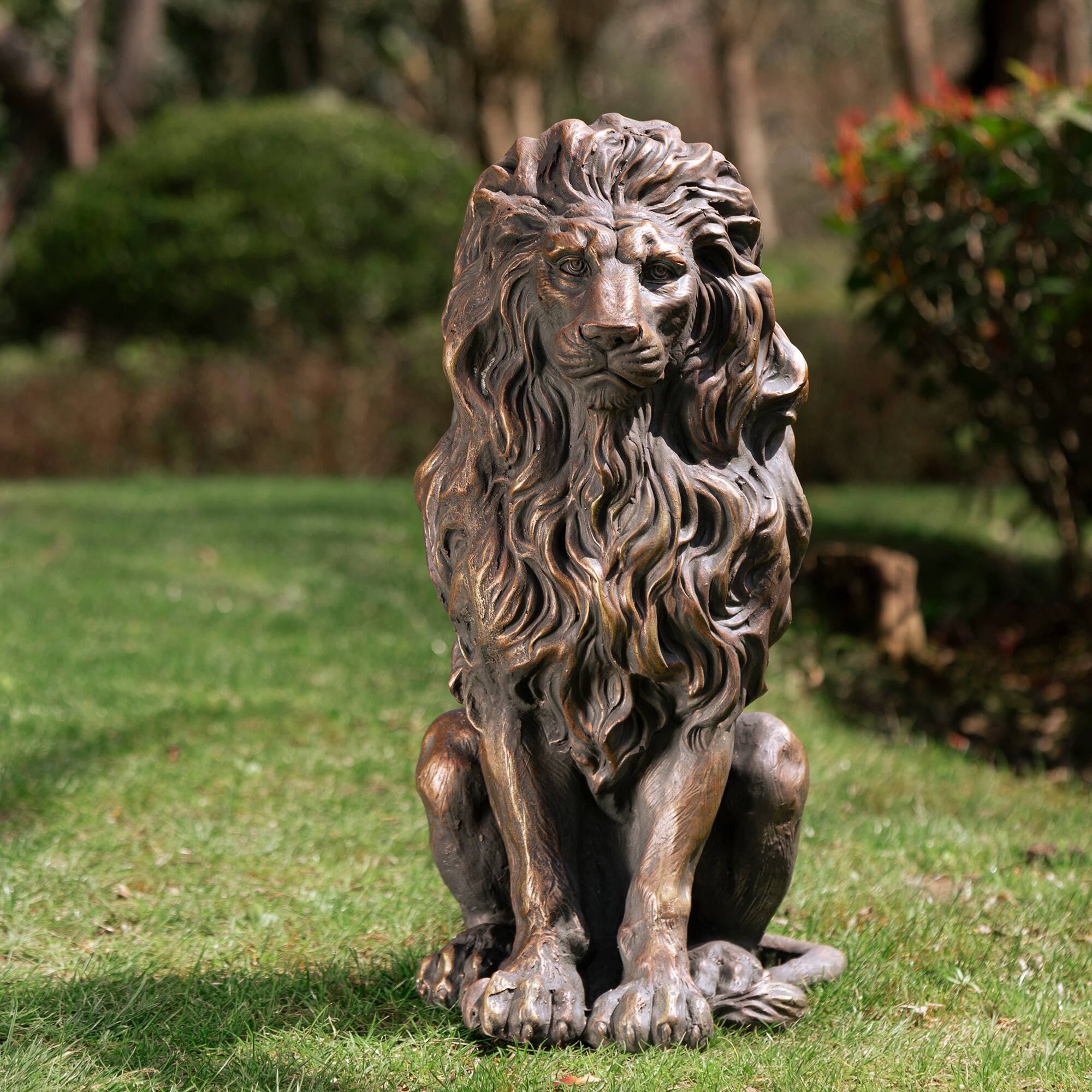 Glitzhome® 21" Guardian Sitting Lion Statue